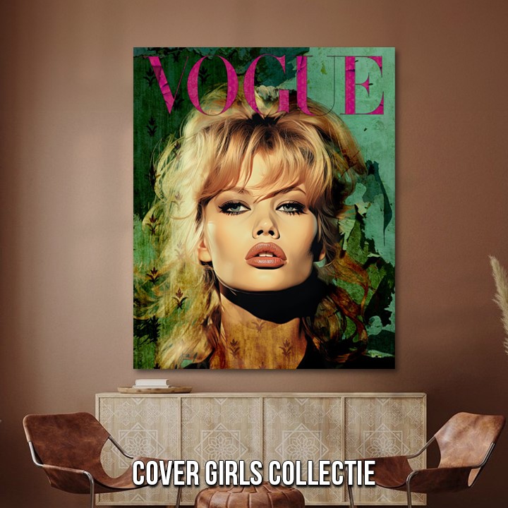 "Iiconische interpretatie van Brigitte Bardot op Vogue magazine cover - Een eigentijdse hommage aan tijdloze schoonheid"